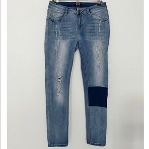 Bee & Ceci L.A Denim Distressed Patchwork Jeans